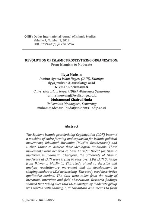 Revolution of Islamic Proselytizing Organization: From Islamism .